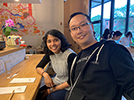 Former lab members Spurti and Puzhou enjoying themselves in Boston, June 2019